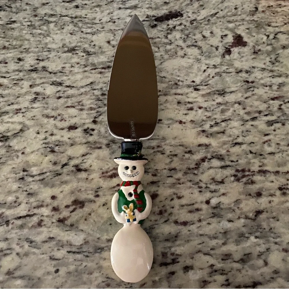 2 Saints snowman cake knife holiday home decor kitchen baking